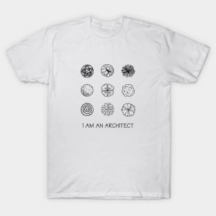 I Am An Architect. Trees sketches Black T-Shirt